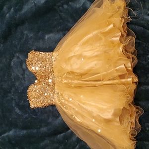Gold prom dress